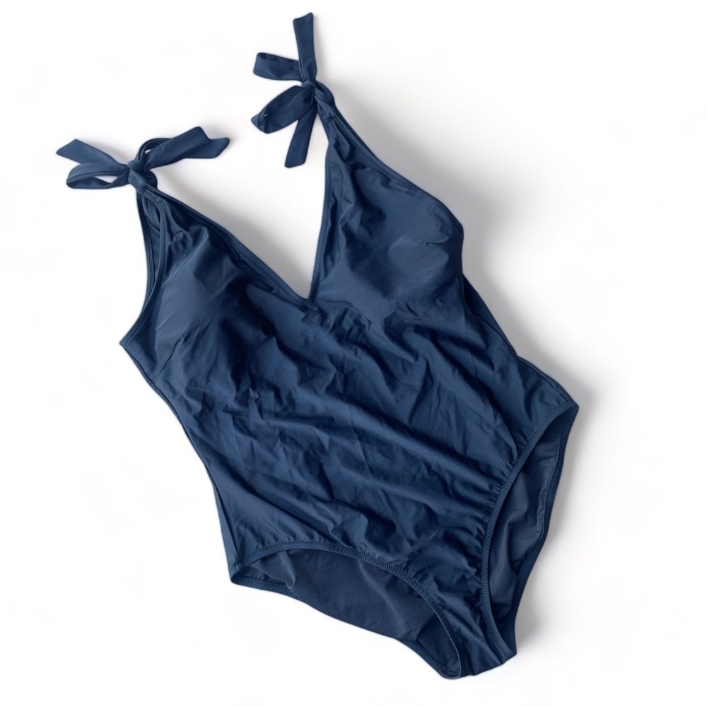 NWT J. Crew Factory Tie-shoulder swimsuit (Black) - Size 2X